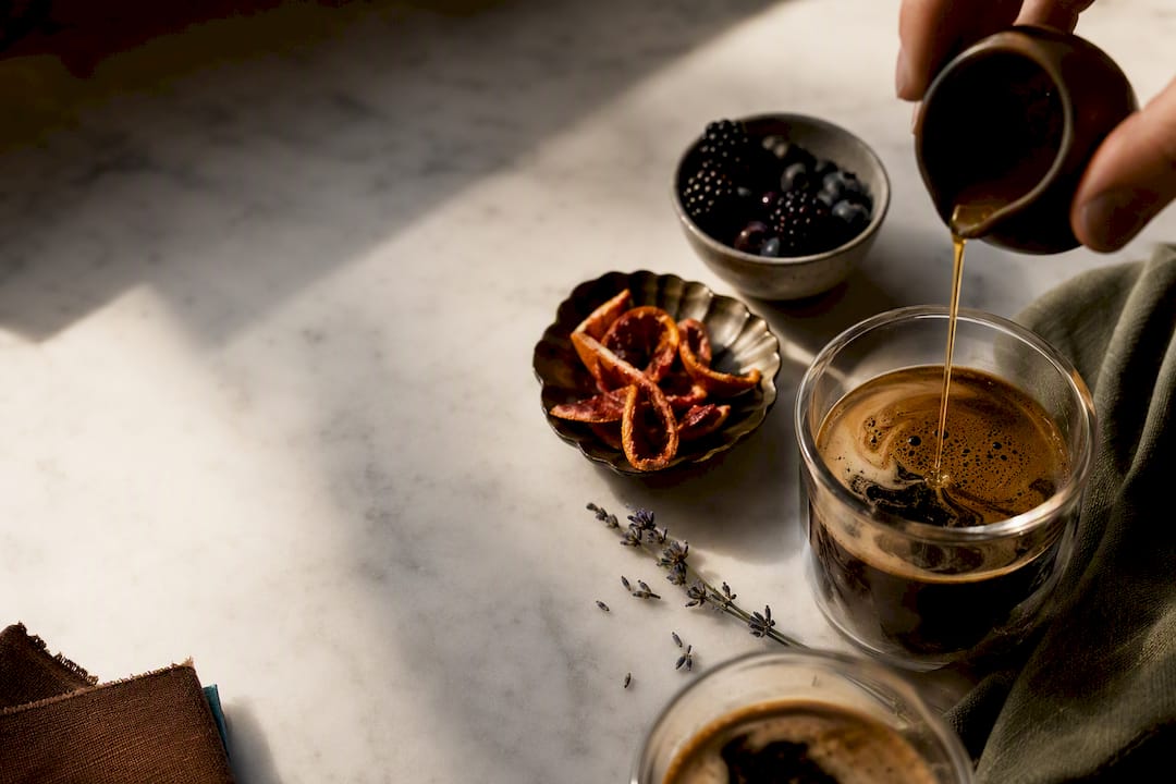 Seasonal coffee flavors with citrus berries