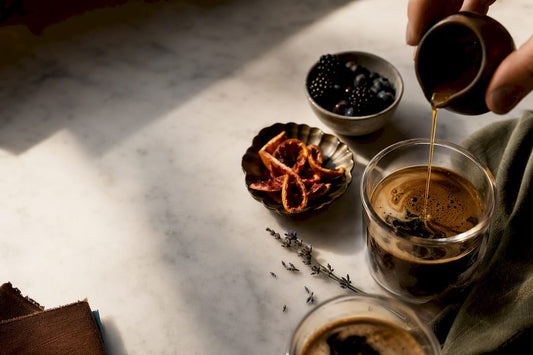 Seasonal coffee flavors with citrus berries