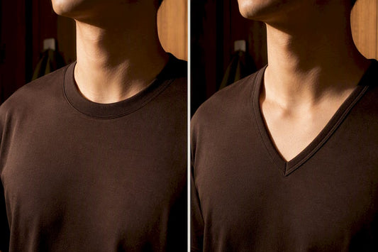 Cropped crew and V neckline comparison