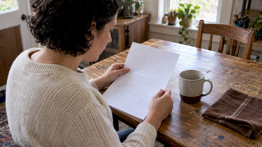Owner comparing ceramic mug with lab report