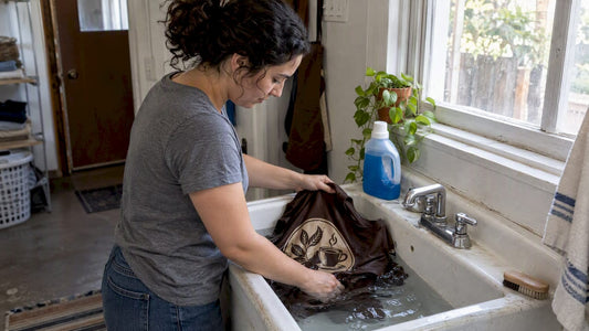 Handwashing a graphic tee in cool water